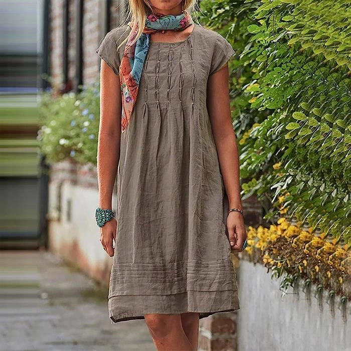 Robe lin mi longue top