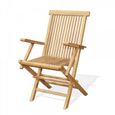 Salon de jardin - 6 personnes - KAJANG - Concept Usine - Teck massif - Table Rectangle -  4 chaises + 2 fauteuils - Marron-3