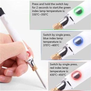 Vonroc Fer à Souder Sans Fil 8W / 4V, max 450° - Fer à Souder de
