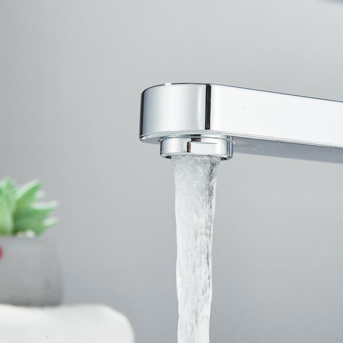 Mitigeur Lavabo Monocommande Robinet Eau Chaude Froide - Design Moderne Argent