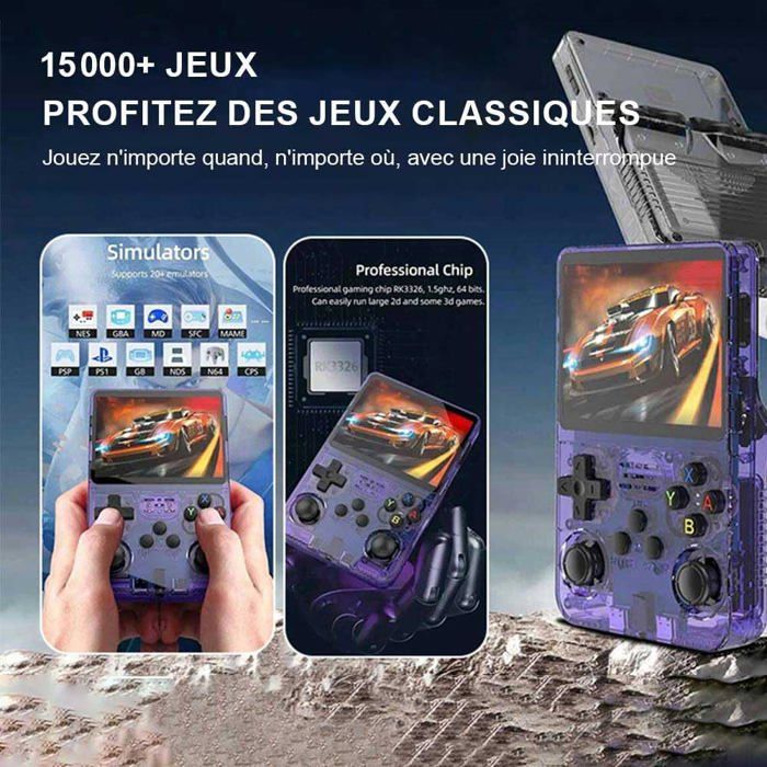 R36S RPO – Console Rétro Portable 128 Go – 22 000+ Jeux – Écran IPS 3,5″ – Linux – Cadeau Adulte & Enfant