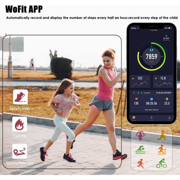 Montre connect e Enfant Gar on Fille Bracelet connect podom tre