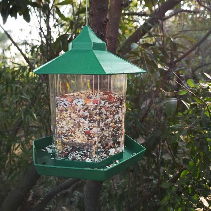 Mangeoire à oiseaux exterieur mangeoire oiseaux suspendue grande capacité  distributeur graines oiseaux maison oiseaux exterieur pour - Cdiscount