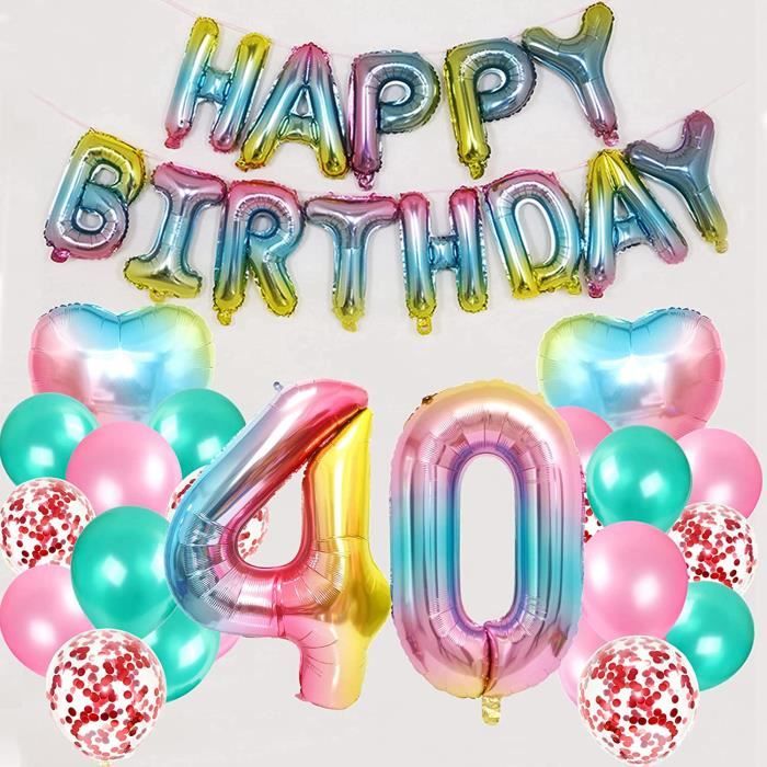 Ballons de baudruche roses 40 : decoration anniversaire 40 ans