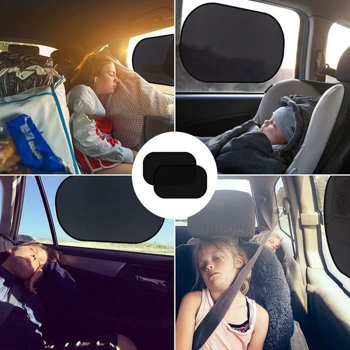 Pare-soleil Voiture Bébé 2 Pièces - 51 X 30 Cm - Protection UV 98% - Avec Ventouses Et Fixation Statique