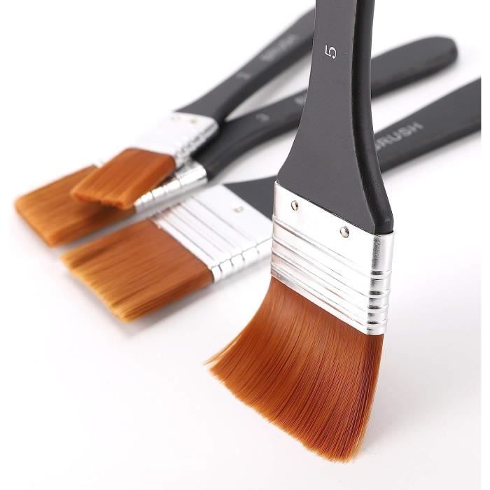 Lot de 4 pinceaux pour Peinture Acrylique, Pinceaux d'artiste Haut de