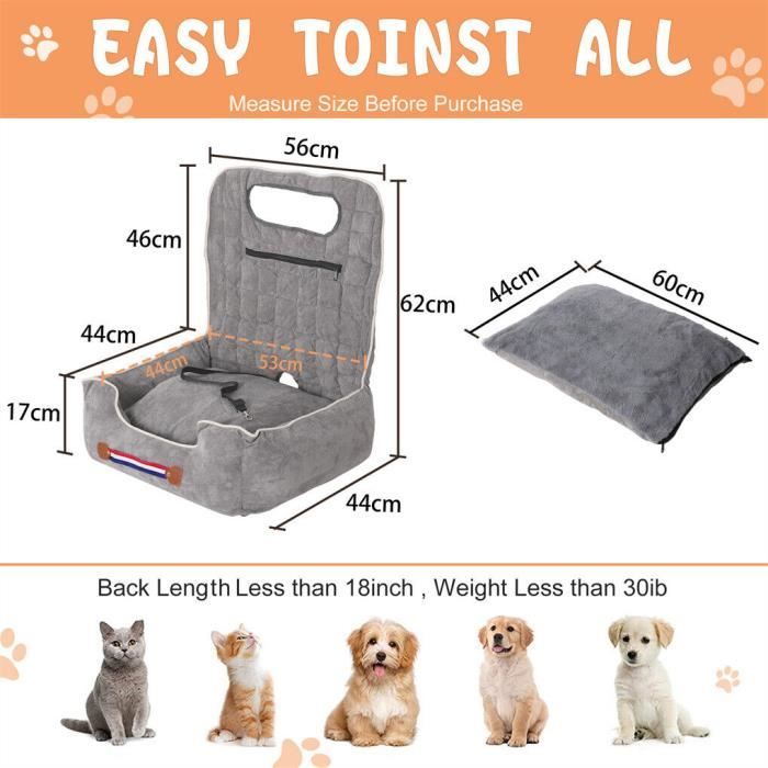 Siège Auto Panier pour Chien Rehausseur Transport Petit Chien Sac Transport Chien  Voiture Coussin Voiture Chat - Cdiscount