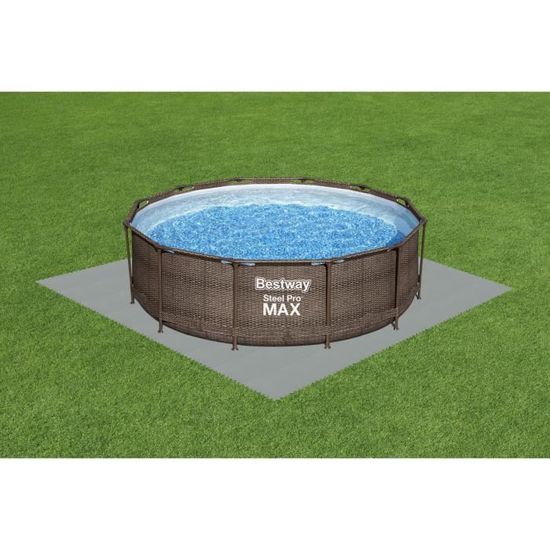 Bestway Tapis de sol protection piscine Bestway Tapis pool gris 50*50 9 dalles Gris clai 