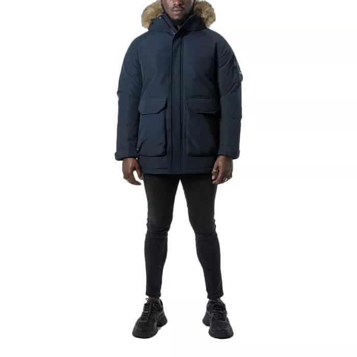 Parka Doudoune Helvetica Pour Homme - Taille S - Couleur Bleu Marine Et Noir - Neuf Avec étiquettes