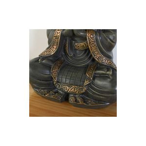 SGRIMALT Figurine 3 Bouddhas Chinois De La Sagesse Bleu - Hauteur 18 Cm Méditation