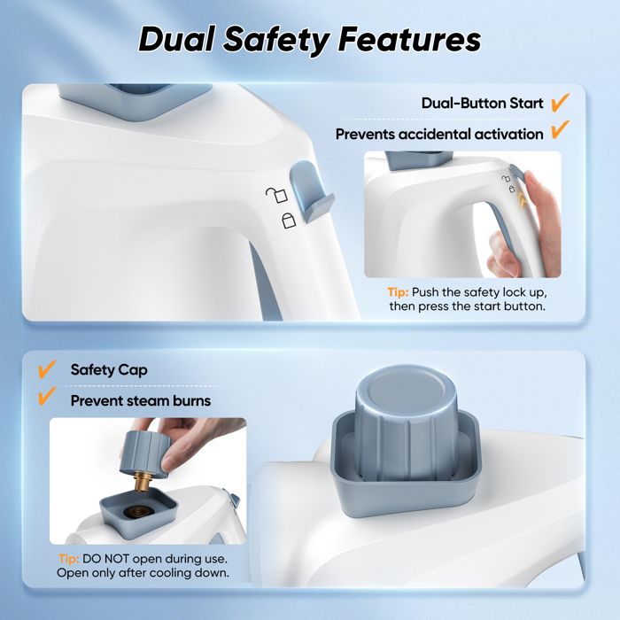 Nettoyeur Vapeur Portable Haute Pression HUAJUN – 9 Accessoires, Idéal Cuisine, Canapé, Salle De Bain, Voiture, Sans Produit Chimique
