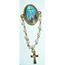 Broche Pins religieux médaillon chapelet St vierge Marie avec croix