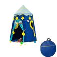 Tente de jeu enfant - Château de camping portable intérieure et extérieure 110cm*150cm - Bleu-0
