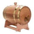 EJ.life tonneau de vin en bois Distributeur de baril de vin en bois de chêne vintage 3L pour whisky Bourbon Tequila-0
