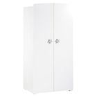 BABY PRICE Armoire bébé Basic - Blanche - Boutons étoiles grises - 2 portes - Babyprice