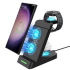 TOPESCT, Chargeur sans fil 3-en-1 pour téléphone, montre intelligente Samsung, écouteurs noir