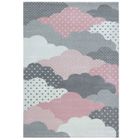 BRAND CLOUDY - Tapis enfant à motifs Nuages - Rose 160 x 230 cm