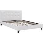 Lit double - HABITAT ET JARDIN - Julia - Bois et panneaux de particules - Blanc - A lattes