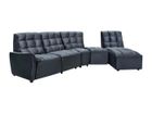 VENTE-UNIQUE Canapé d'angle relax électrique modulable en velours anthracite ALFORD