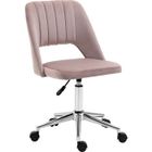 Chaise de bureau design contemporain - VINSETTO - 49x54x91cm - Rose - Tissu - A monter soi-même - Intérieur