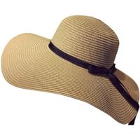 Chapeau de soleil - Bowknot Grand Bord - Chapeau Pliable - Plage d'été - Casquette Dames Vacances