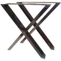 Pieds de table en acier brut vernis format X - Set de 2 - Design Industriel