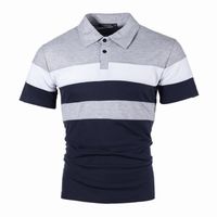 Polo Hommes Manches Courtes Polos pour Hommes Patte de Boutonnage T-Shirts Sport Chemise Basic Regular Fit Polo de Golf Bleu