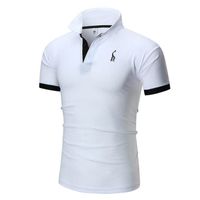 Polo Homme Golf Tennis Manche Courte Casual Sport Slim Fit Vetement XH342 blanc