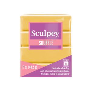 PATE POLYMÈRE Sculpey - SU 6521 - Argile polymere Souffle ocre jaune, non toxique, 48 g