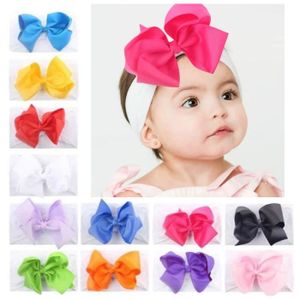 Boucle nouée sur bandeau ou barrette - bébé fille et enfant - biais - blanc