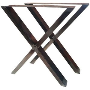 PIED DE TABLE Pieds de table en acier brut vernis format X - Set de 2 - Design Industriel