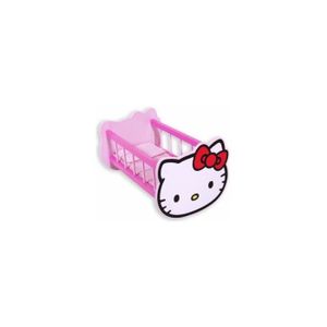 MAISON POUPÉE Berceau Rose En Bois Hello Kitty 44,5x29x25cm - Pour Poupon Et Poupee - Accessoire
