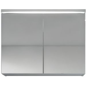 MIROIR SALLE DE BAIN Meuble à miroir - Paso - 80x60 cm - Blanc - Armoire de rangement - Salle de bains