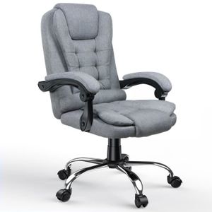 Fauteuil de bureau chaise de bureau assise haute réglable dim. 64L x 59l x  104-124H cm pivotant 360° maille respirante gris