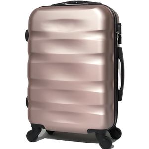 VALISE - BAGAGE CELIMS - VALISE 55 cm - Rigide - Valise Taille Cabine - Rose Gold - 4 roues - ABS