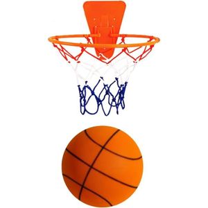 BALLON DE BASKET-BALL Silent Basketball,Basket Silencieux Avec Panier,Basket-ball Doux Et Muet Pour Diverses Activités D'intérieur Orange n°7 + Panier