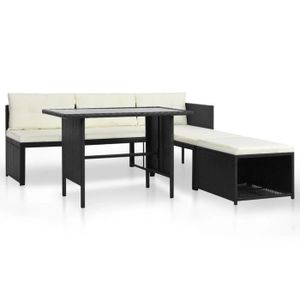 Salon De Jardin En Imitation Resine Tressee Avec Table 2 Positions