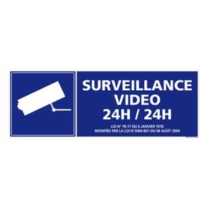 SIGNALISATION SÉCURITÉ Panneau Information Surveillance Vidéo 24 h/24Plas