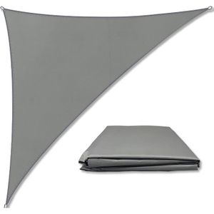 VOILE D'OMBRAGE Farbrich Voile d'ombrage triangulaire imperméable, 3 x 4 x 5 m, gris à angle oit, avec 4 tailles en option, 3 cordes, bloc UV, p168