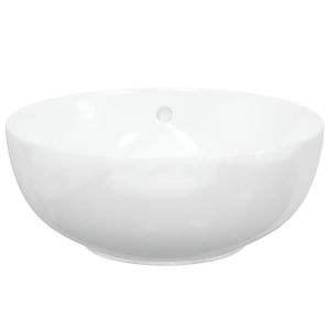 LAVABO - VASQUE Lavabo céramique rond blanc 44x17 cm - SURENHAP - 