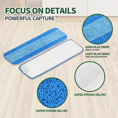 Lingettes Microfibre Réutilisables Pour Balai Plat - Lot De 10, 25.4x11.5 Cm - Lavables En Machine