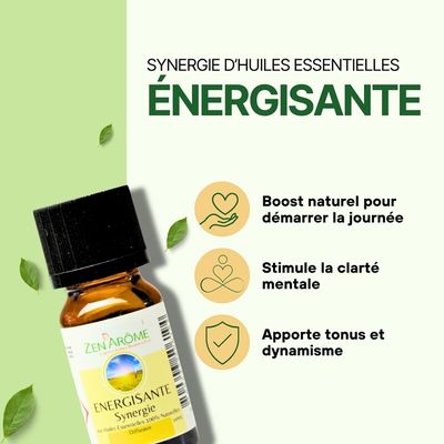Synergie d'Huiles Essentielles nergisante 10ml  Mlange d'huiles  essentielles 100% pures et naturelles  Aromathrapie - Zen'Arme -  Cdiscount Sant - Mieux vivre