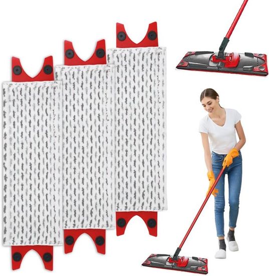 3 Pièces Recharge Balai Serpillière Microfibre Compatible Vileda UltraMax XL - Lavable Et Absorbante