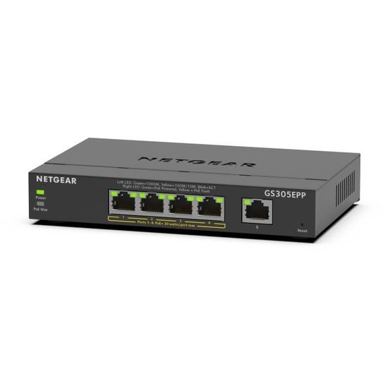 Switch Ethernet PoE 5 Ports - NETGEAR - GS305EPP