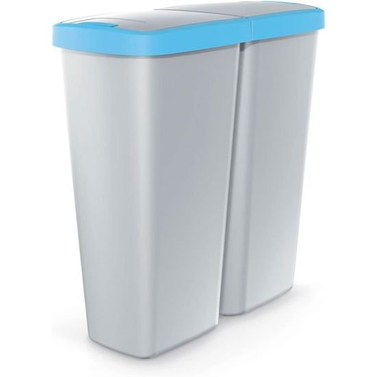 Poubelle De 50 L Avec Couvercle Rabattable En Plastique Recyclé Jaune