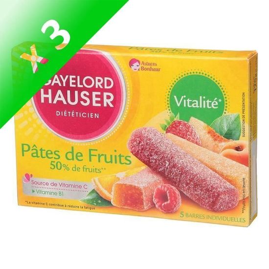 GAYELORD HAUSER Pâtes de fruits 125g (Lot de 3) Cdiscount Au quotidien
