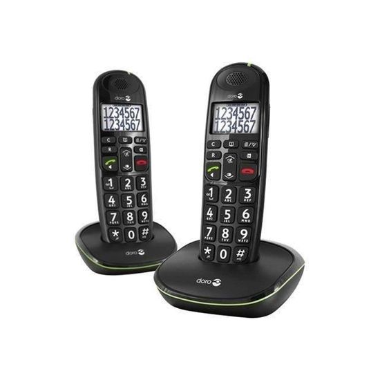 DORO Téléphone sans fil PhoneEasy 110 Duo avec Combiné supplémentaire - DECT\GAP - Blanc