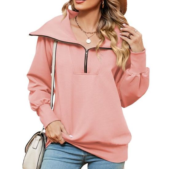 Pull col fermeture shop eclair femme