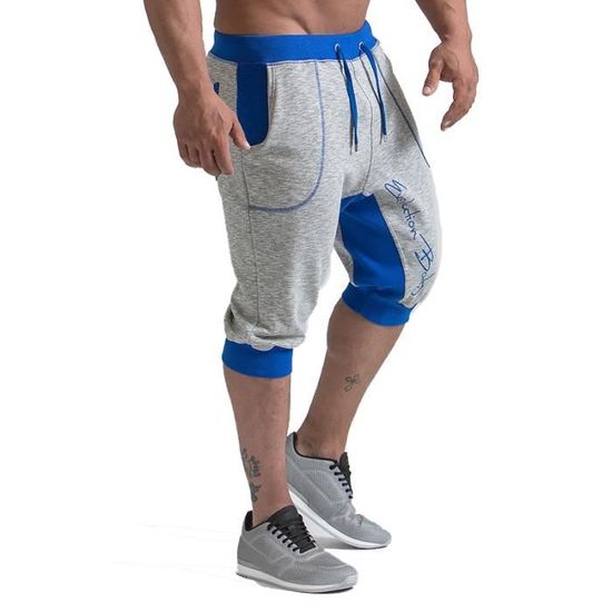 Legging Homme Sport 3/4 - Pantacourt Running, Yoga, Musculation Avec Poche - Confort Et Soutien