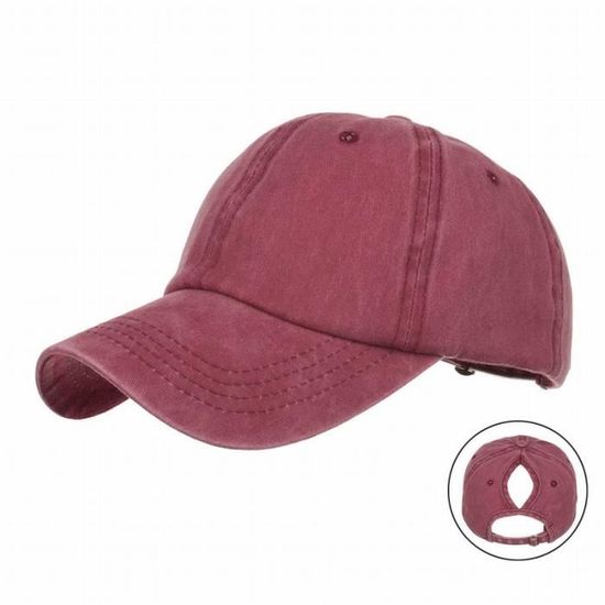 Casquette De Baseball Femme Plein Air - Casquette Queue De Cheval High Messy Bun Adjustable Confortable